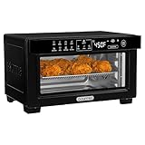 Gourmia Toaster Oven Digital Air Fryer - Convection Mode with 4 Slice Capacity, 3 Rack Positions, 12 Presets, Toast, Bagel, Bake, Roast, Broil, Dehydrate, Popcorn, Fits 9' Pizza, Black