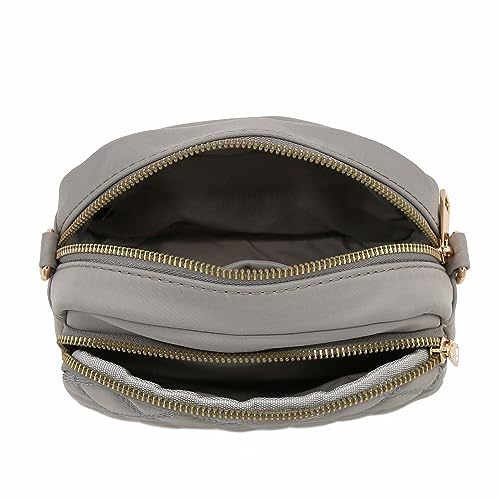 Image of FashionPuzzle Quilted Nylon Crossbody Bag with Wide Strap