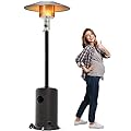 Outdoor Patio Heater with Wheels Portable 47,000 BTU Commercial LP Gas Propane Heater Auto Shut Off 88 Inches Tall Standing Patio Heater CSA Certified for Garden Wedding,Party, Mocha Finish