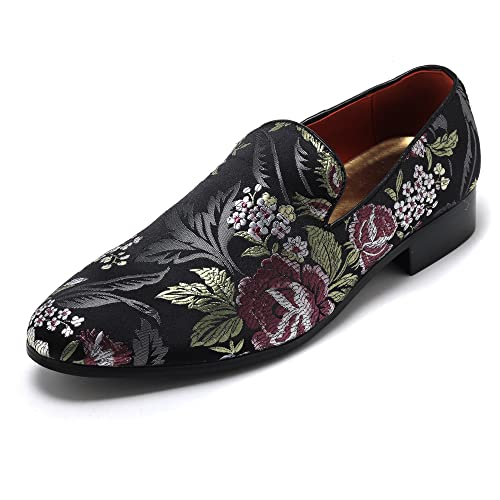 Men's Luxury Embroidery Penny Loafer Noble Slip-on Suede Loafers Shoes Smoking Slippers Party Dancing Shoes Plus Size 7-13