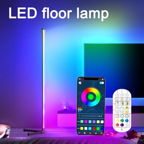 Lampadaire LED multicolore 142 cm et lampe d'angle RVB intelligente avec télécommande
