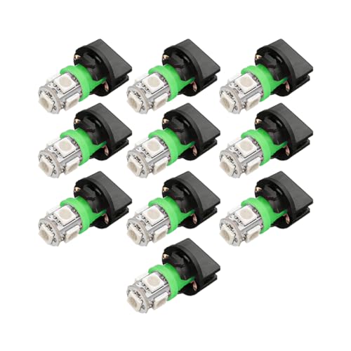 10 bombillas LED T10 para panel de auto, 5 SMD, verde miniatura 7