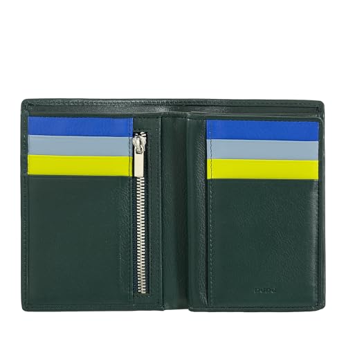RFID men's wallet leather folding model multicolour with documents holder and inner zip.