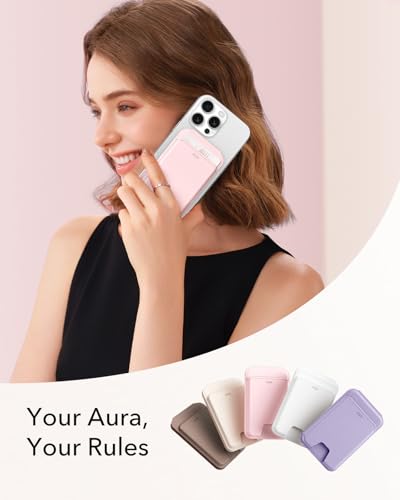 Image of ESR Aura for MagSafe Wallet with Adjustable Stand, RFID Blocking, 5 Card Holder for Phone Case, Slim Magnetic Wallet for iPhone 17e /17 /16 /15 /14 /13 /12 Series, Not for 13 /12 Mini, Bubblegum Pink