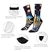 XZDWPY Cosmic Wonders Unisex Mid-Calf Socks 2 Black-2 Polyester Skin-Friendly Moisture-Wicking Fashionable Crew Socks