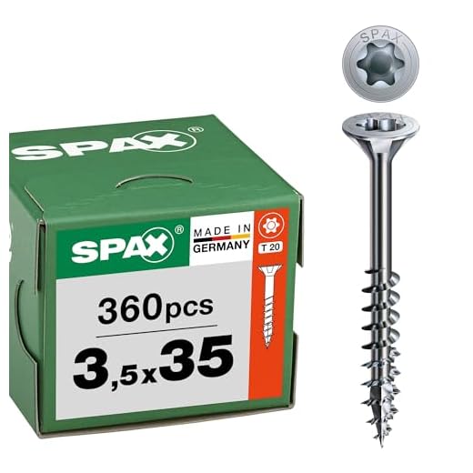 SPAX Universalschraube 3,5 x 35 mm, 360 Stück - Holzschrauben, Teilgewinde, Senkkopf, T-STAR plus T20, 4CUT Spitze, WIROX Beschichtung - 8000000276682