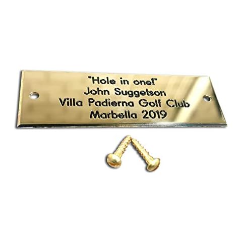 Rectangular solid brass engraved nameplate, Small 75mm x 25mm. Personalised engraved memorial plaque Cover