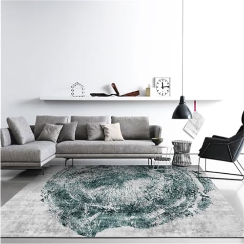 Tapis bébé lavable anti-tache grand format gris et vert pour salon