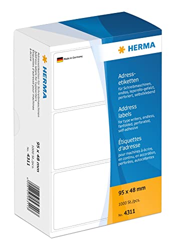 Herma Address Labels Continous Fanfolded 95X48 1000 Pcs.