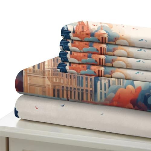 Funda nórdica Torre Eiffel 3D sin arrugas de microfibra transpirable para cama de niños 7