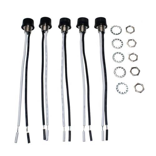 Interruptor giratorio unipolar de 5A y 250V con cable de 10cm negro, pack de 5 unidades 2