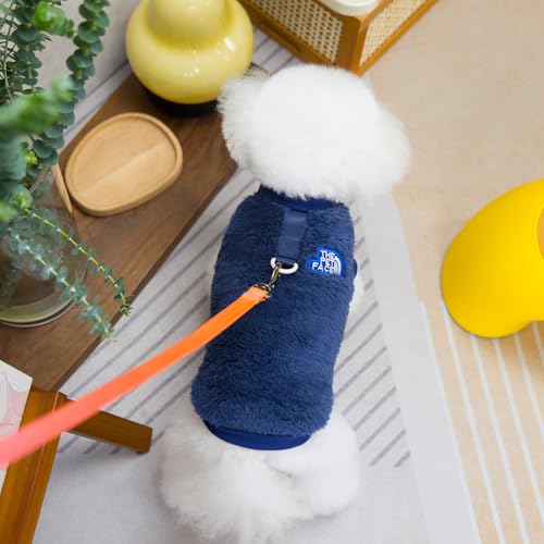 Izefia Dog Sweater Clothes Apparel Fleece Woolen Sweaters Winter Warm Sweat Shirt Soft Pajamas Trendy Pet Face Pattern Vest Sweater for Small Dog Medium Cat Blue M - Image 6