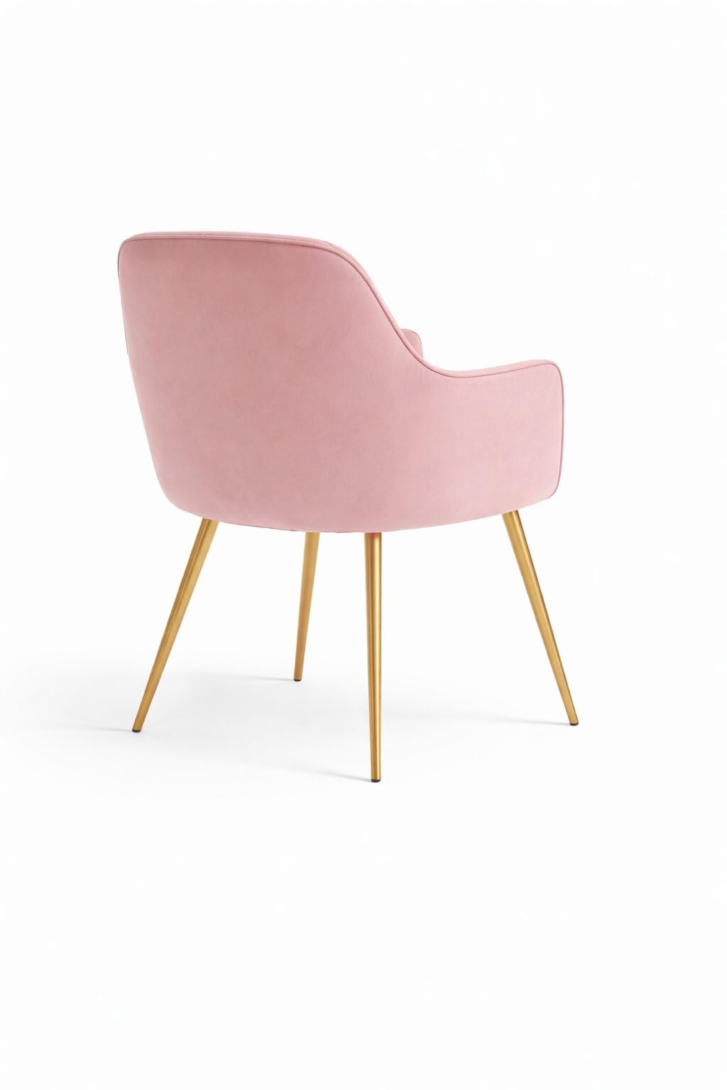 Orrika Velvet Living Chairs, Garden Office Restaurant, Modern Contemporary Upholstered with Polished Gold Metal Single Chair with Pillow (Baby Pink) 2