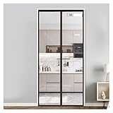  Rideau de porte à isolation thermique magnétique transparent, porte moustiquaire thermique, porte moustiquaire en tulle souple, for terrasse, cuisine, chambre, salle de climatisation ( Color : Brown ,