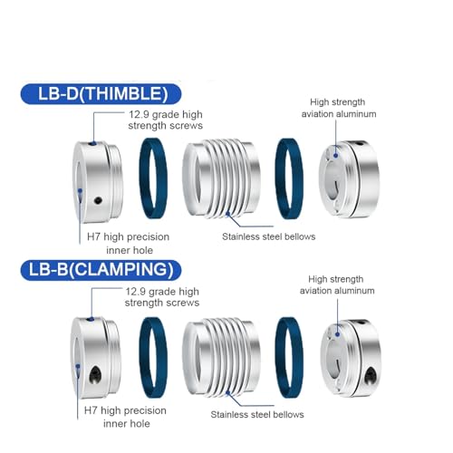 Accouplement d'arbre moteur flexible CNC soufflet aluminium joint universel cardan