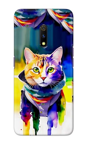 Image of Printed Hard Back Cover for Oppo K3 Back Cover (Coloured Cat) -190724(EA)