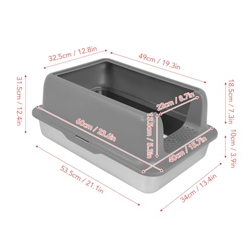 Caja de arena para gatos de acero inoxidable Naroote miniatura 6