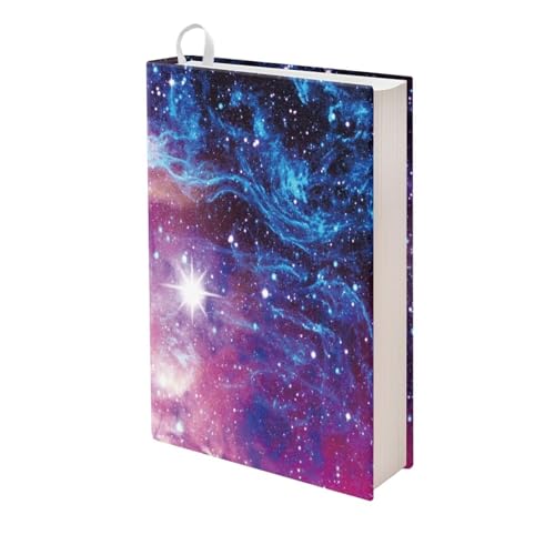 Dolyues Funda elástica para libro de tapa blanda Galaxy Book para tapa dura de hasta 9 x 11 pulgadas, protector reutilizable para libros escolares, fácil de poner en la chaqueta de libros de texto
