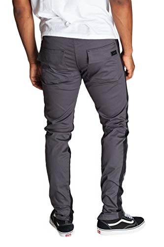KDNK Men's Tapered Skinny Fit Joggers - Striped Track Pants with Ankle Zippers4