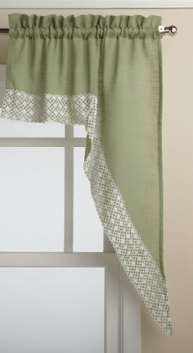 Lorraine Home Fashions Salem 60-inch x 38-inch Tailored Swag Pair, Sage