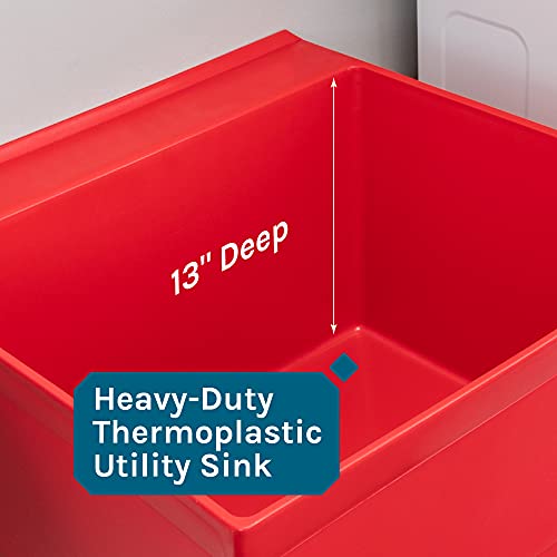 Image of 19 Gallon Utility Sink Laundry Tub by JS Jackson Supplies with Adjustable Metal Legs, Ideal for Laundry room, Basement, or Garage Workshop. Heavy Duty Shop Sink. No Faucet Included