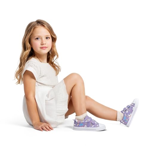 K KomForme Toddler Sneakers for Boys and Girls Dual Hook and Loops Sneakers Baby Canvas Shoes