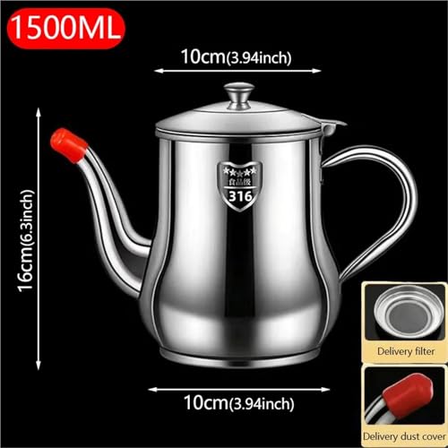 Botella de aceite EnxJire para mesa y cocina con boquilla hermética y filtro de red 3