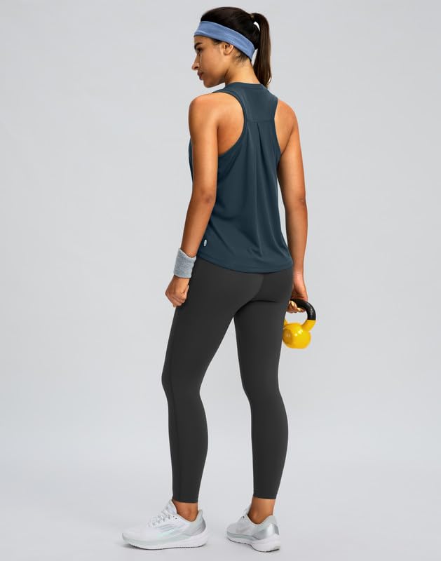 Image of Women's Workout Tops Racerback Athletic Tank Tops Sleeveless Loose Fit Yoga Running Gym Shirts for Women