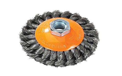 Walter 13H704 Saucer Cup Wire Brush.020" Knot-Twist Carbon Steel 7" 5/8-11