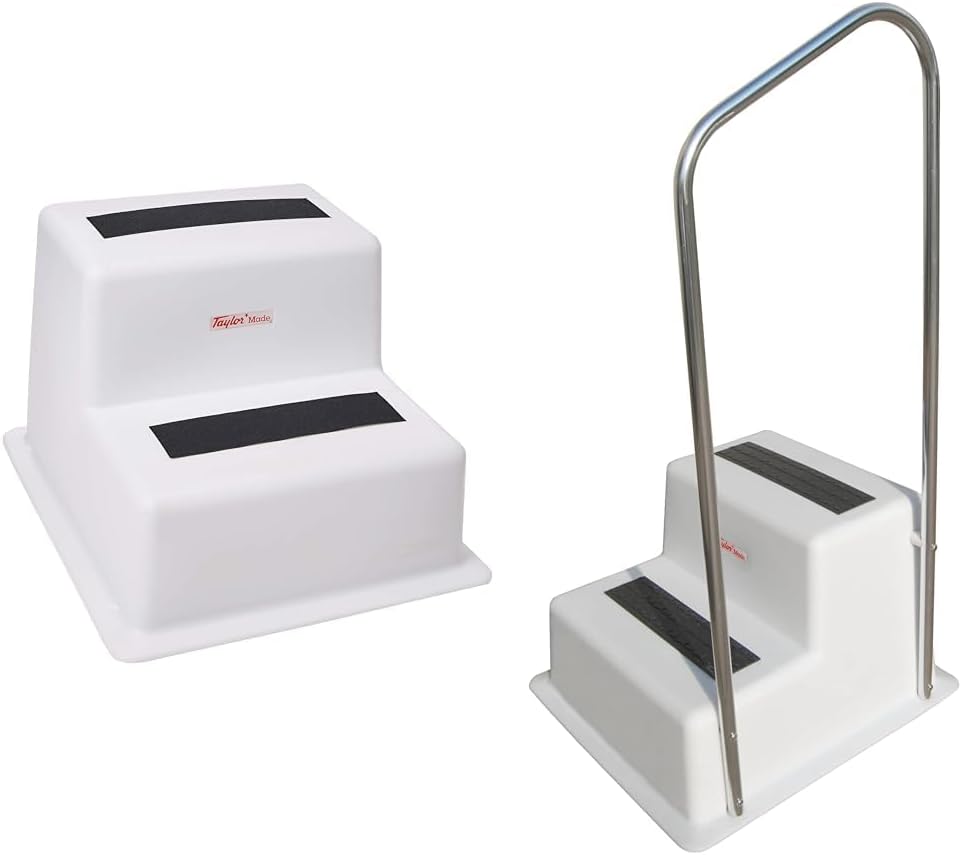 Taylor Made Double Tread Stepsafe Dock Step with Handrail Attachment, 300 lb Capacity