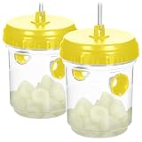 COM FOUR® 2X Piège à guêpes Vivant – Piège à Insectes Naturel à Suspendre et Poser – Anti Insectes respectueuse des Animaux pour l'extérieur – Insectes Anti guêpes (02 pièces   Jaune 13cm)