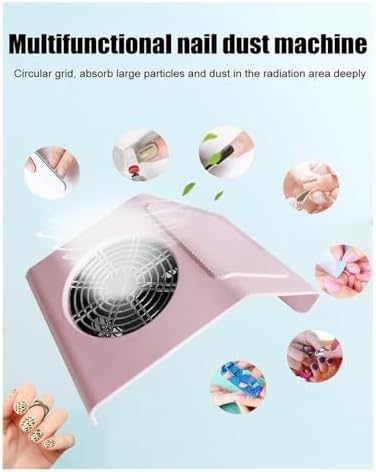 Powerful Nail Dust Collector Vacuum for Acrylic Nails, Strong Suction Nail Cleaner, Professional Nail Tech Dust Collector Machine, Efficient Nail Salon Equipment (Bag 1White10)
