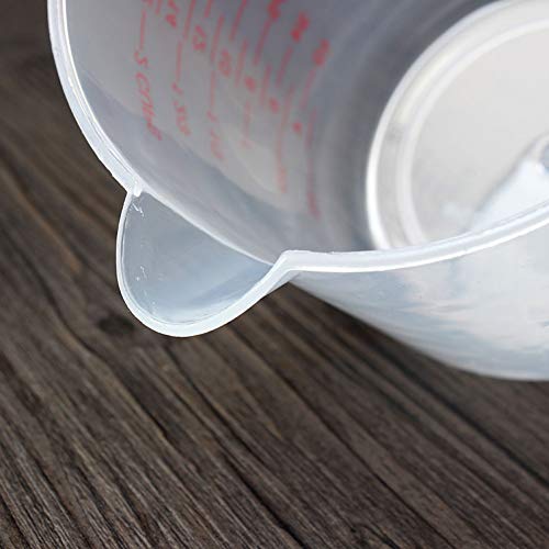 Measuring Jug Plastic Measuring Cup with Scale Handle Transparent Measuring Cups Nesting Stackable Container for Liquids Dry Solid (500ml)