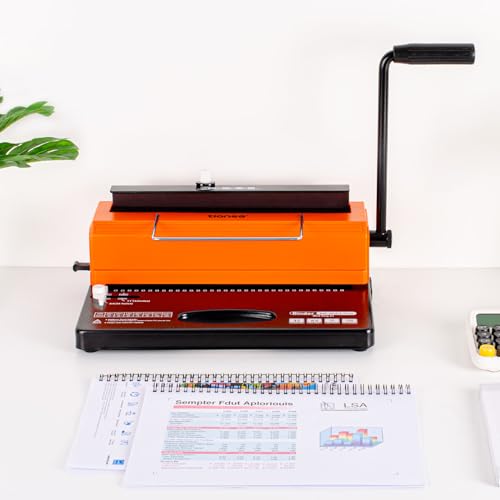 TIANSE Binding Machine, Wire Binder Machine 34 - Square Size Holes, Punching 120 Sheets, Bind 12 Sheets Book Maker with Sturdy Metal Construction - Thumbnail 6