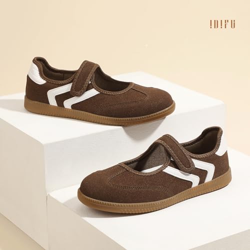 Image of IDIFU Mary Jane Sneakers for Women Retro Fashion Casual Ballet Flats