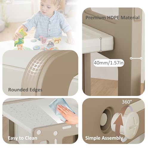 Kidsactivitytableand2chairssetplasticfurniturefortoddlerreadingartscraftsmontessoriinspiredplayroomsolutionwithstorageforboysandgirls Urban Country Home Decor Kids activity table and 2 chairs set plastic furniture for toddler reading arts crafts montessori inspired playroom solution with storage for boys and girls urban country home decor