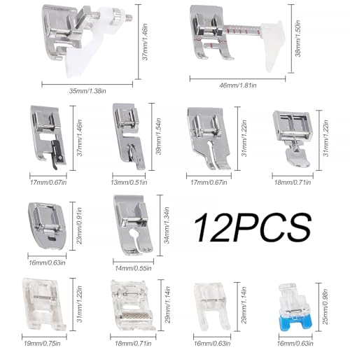 Set de 12 pies para máquina de coser multitarea miniatura 3