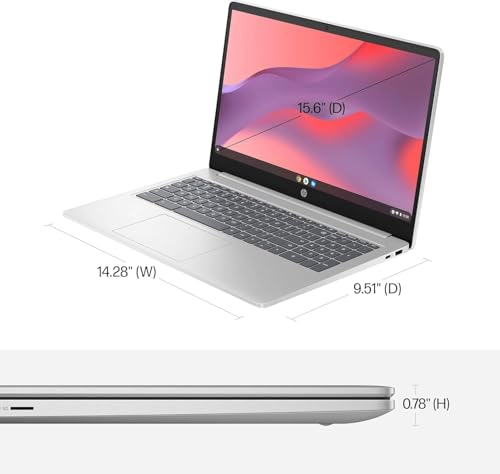 Image of HP Chromebook 15 Laptop (15.6 inch Anti-Glare, Intel N200(> i3-1115G4), 8GB DDR5 RAM, 64GB eMMC + 64GB SD Card, Numeric KB) Home & Students, Webcam w /Shutter, Wi-Fi, Chrome OS (Renewed)