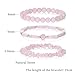 IVY TAILI 3Pcs Rose Quartz Bracelets for Women 8mm Pink Quartz Bracelet Natural Stone Beaded Bracelets Handmade Stretch Gemstone Bracelet Healing Crystal Healing Jewelry Gifts for Women Girls