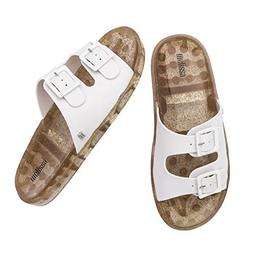 Chinelo Melissa Wide - 35 - Branco/casca de Arroz