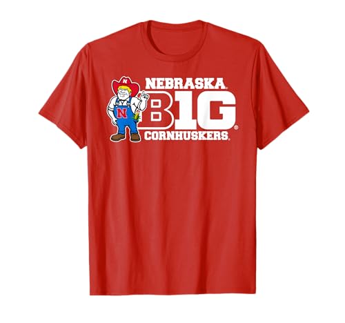 Nebraska Cornhuskers Big 10 Mascot Red Officially Licensed T-Shirt