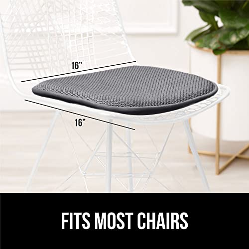 Gorilla Grip Memory Foam Chair Cushions, Comfortable Pads For Dining Room, Kitchen Table, Office Chairs, Stay In Place Backing, Comfortable Microfiber Seat Pad Cushion, Set Of 2, 16X16, Gray #TOP6