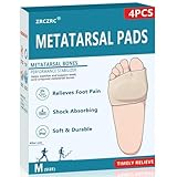 ZRCZRC 4Pcs Metatarsal Pads for Men and Women, Ball of Foot Cushion with Gel Pad, Foot Pads for Ball Pain Relief, Morton's Neuroma, Metatarsalgia Support(Beige/M)