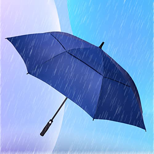 Goothdurs 62 Inches Golf Umbrella Automatic Open Windproof Waterproof Large Double Canopy Vented Rain Stick Umbrellas For Men Women #TOP2