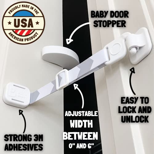 Door Buddy Child Proof Door Lock & Cat Door Stopper. Adjustable Door Strap Latch To Baby Proof Door & Keep Toddler Out Of Cat Food & Litter Box. Easy Pet & Baby Gate With Cat Door Interior Alternative #TOP3