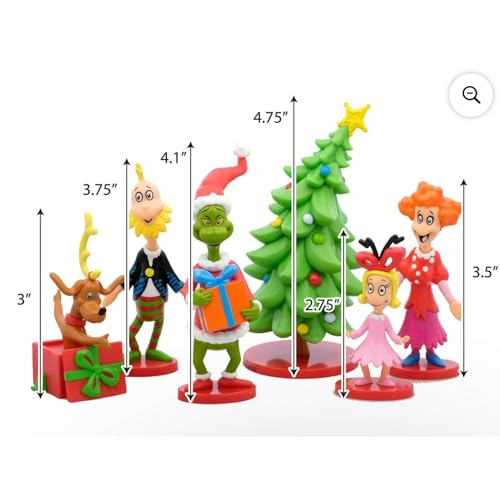 Ruz Conjunto de 6 peças de estatueta de Natal, vinil, 10 a 15 cm de altura, decoração de mesa Dr. Se