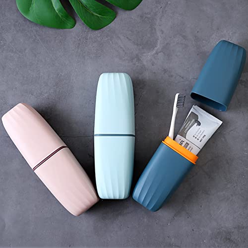 Toothbrush Cup Toothbrush Holder With Cover Travel Boothbrush Holder Portable Toothbrush Case And Carrier For Bathroom School Business Trip(Blue) #TOP5