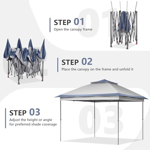 GDY 11x11 Pop Up Canopy Tent, Outdoor Canopy with Netting, Outdoor Gazebo for Backyard, Tent with Wheeled Cover Bag, Blue. - Image 4