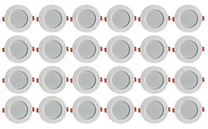 BENE? Konnect Virgin Plastic Round Ceiling Light, (White 7w, Pack of 24 Pcs)