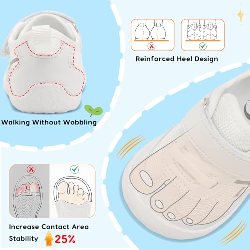 Image of Scurtain Baby Shoes Boy Girl First Walking Shoe Infant Crib Breathable Sneakers Lightweight Barefoot Shoes for Babies
